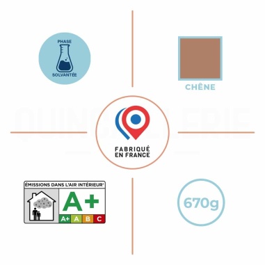 Caractéristiques de Mastic bois polyester chêne 670g Blanchon