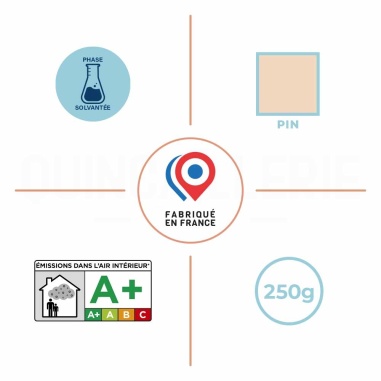 Caractéristiques de Blanchon mastic pin polyester 250g