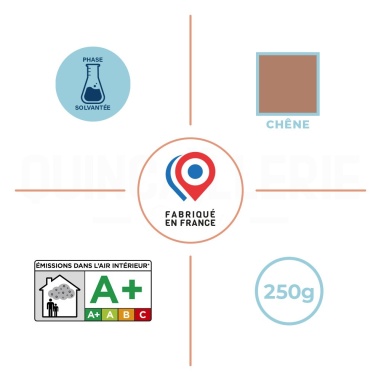 Caractéristiques de Mastic bois polyester 250g - Chêne - Blanchon