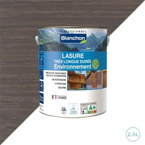 Lasure très longue tenue environnement biosourcée pour intérieurs et extérieurs - Gris glacier Blanchon 2,5L
