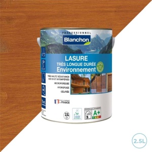 Lasure très longue tenue Blanchon chêne moyen 2,5L - Environnement bio - Pour bois extérieurs et intérieurs