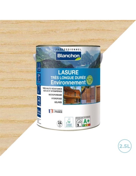 Lasure longue durée de tenue environnement bio 2,5L incolore Blanchon