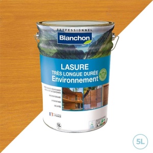 Lasure pour bois extérieurs et intérieurs chêne clair - Longue tenue - Environnement bio Blanchon 5L