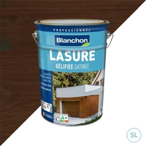 Blanchon lasure gélifiée pour portails, volets, abris de jardin - Chêne foncé 5L