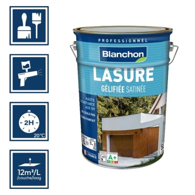 Pictos : application; séchage complet 2h; utilisation pistolet; rendement 12m²/l/couches