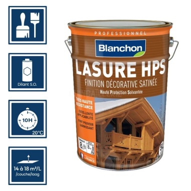 Pictos : application; séchage complet 10h; nettoyage ustensiles au diluant S.O.; rendement 14 à 18m²/l/couches