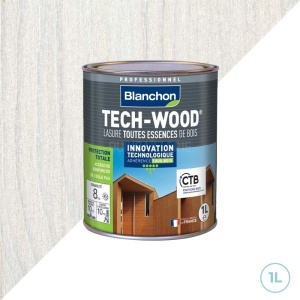 Lasure tech-wood boiserie extérieures - Blanc 1L Blanchon