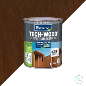 Lasure tech-wood chêne foncé 1L Blanchon - bardages, palissades, volets, portails