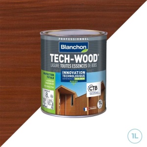 Lasure tech-wood - Blanchon chêne moyen 1L pour toutes boiserie extérieures