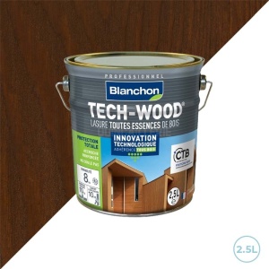 Blanchon - Lasure tech-wood / Chêne foncé 2,5L pour bois extérieurs