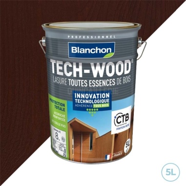 Blanchon lasure tech-wood - bois extérieur - Brun acajou 5L