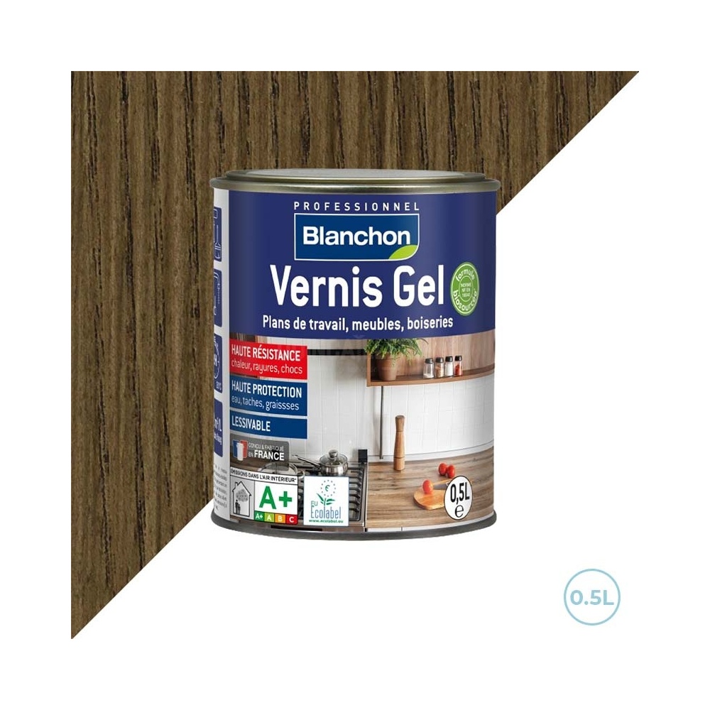 V33 Vernis intérieur Brillant meubles & boiseries, Chêne moyen 0,5L