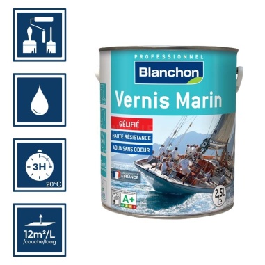 Pictos : application; temps de séchage 3h; nettoyage ustensiles à l'eau; 12m²/l/couches