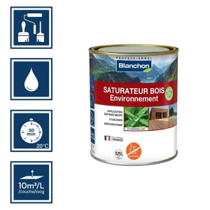 Saturateur bois environnement chêne 0,75L biosourcé Blanchon - Caillebotis, terrasses 2