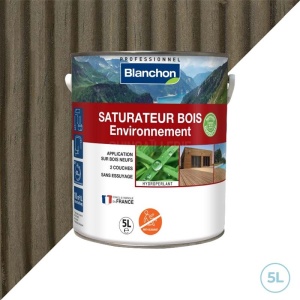 Blanchon saturateur gris vieilli bois environnement 5L éco responsable - Planchers extérieures, terrasses