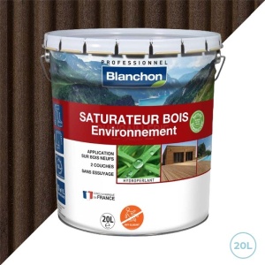 Saturateur environnement bois foncé pour terrasses bois Blanchon biosourcé 20L