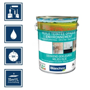 Huile environnement teinte opaque noir Blanchon 5L 2
