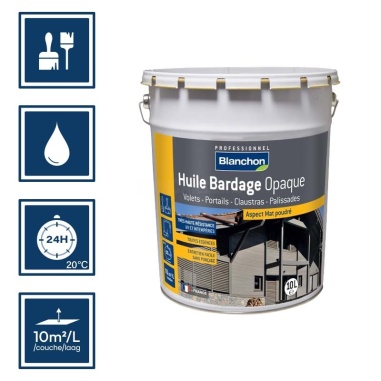 Pictos : application; temps de séchage 24h; nettoyage à l'eau; 10m²/l/couche