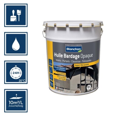 Pictos : application; temps de séchage 24h; nettoyage à l'eau; 10m²/l/couche