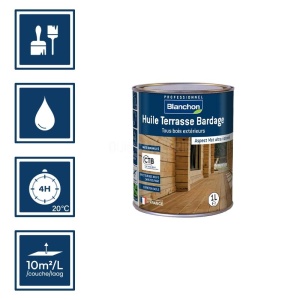 Blanchon huile bois grisé terrasses bardages - Bois extérieurs - 1L 2