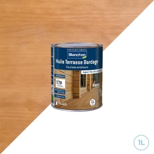 Huiles bois extérieurs - Terrasses, portails, palissades - Chêne moyen - 1L Blanchon