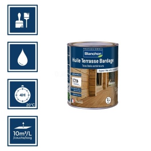 Blanchon huile bois naturel terrasses bardage 1L 2