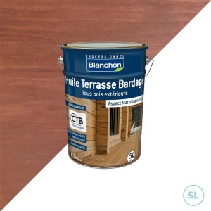 Huile terrasse bardage ipé Blanchon 5L pour terrasses, portails, palissades
