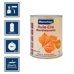 Huile cire protection des parquets - Chêne doré - 1L - Blanchon 2