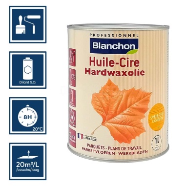 Pictos : application; temps de séchage; nettoyage ustensiles au diluant SO; 20m²/l/couche