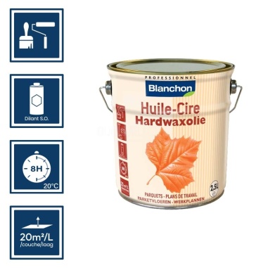 Pictos : application; temps de séchage; nettoyage ustensiles au diluant SO; 20m²/l/couche