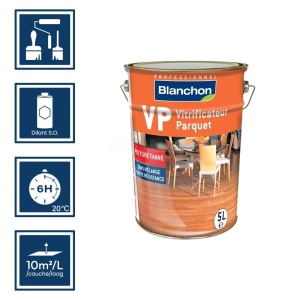 Vitrificateur VP parquet traditionnel 5L - Blanchon mat soie cire naturelle 2