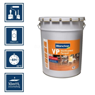 Pictos : application au pinceau, au rouleau ou au spalter / Séchage en 6h 20°C / Nettoyage diluant S.O / Rendement 10m²/l