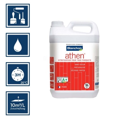 Pictos : application au pinceau, au rouleau ou au spalter / Séchage en 3h 20°C / Nettoyage ustensiles à l'eau / Rendement 10m²/l