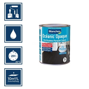 Vitrificateur blanc Océanic coloré opaque Air Protect 1L - Parquets, escaliers, planchers, bois 2