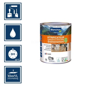 Vitrificateur parquet, escaliers, planchers biologique - Blanchon ultra mat 1L 2
