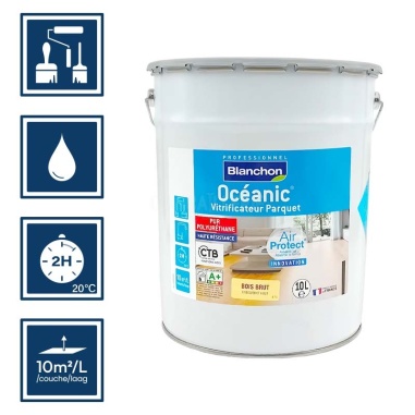 Caractéristiques Blanchon vitrificateur 10L - Océanic Air Protect bois brut