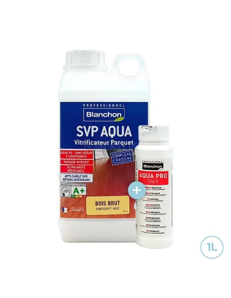 Vitrificateur bois brut bi-composant SVP AQUA 1L - Blanchon