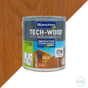 Blanchon lasure tech-wood chêne clair 2,5L pour bardages, volets, portails, palissades