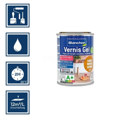 Blanchon vernis gel bio chêne moyen - Boiseries 0,25L