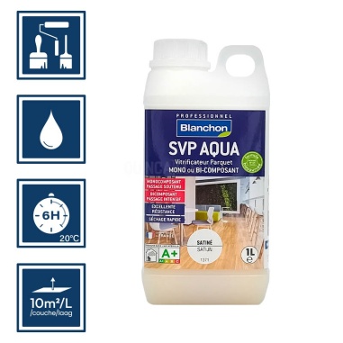 SVP AQUA satiné Blanchon 1L - Vitrificateur parquets, escaliers, béton intérieur - Bi-composant