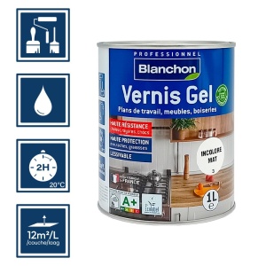 Vernis incolore mat gel biologique - Blanchon 1L 2
