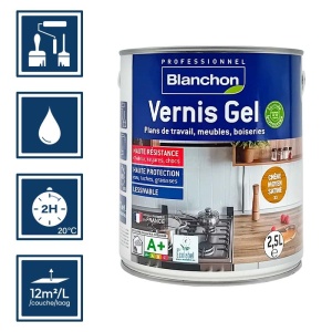 Blanchon vernis boiseries intérieur gel biosourcé - Chêne moyen 2,5L 2