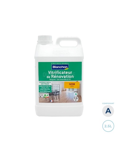 Composant A - Vitrificateur rénovation parquet, escalier, bois - Blanchon satiné 2,75L