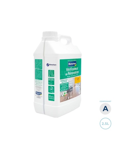 Composant A - Vitrificateur rénovation parquet, escalier, bois - Blanchon satiné 2,75L