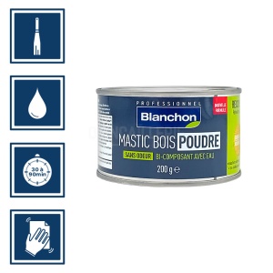 Blanchon mastic poudre chêne clair 200g 2