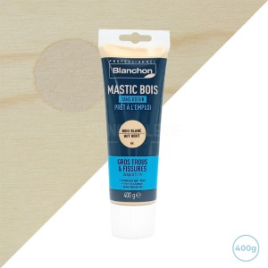 Mastic bois blanc tube 400g Blanchon