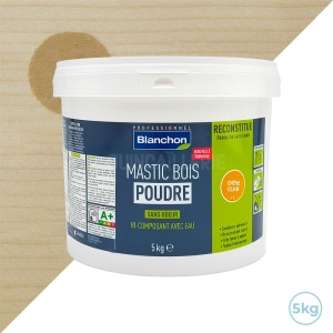 Mastic poudre chêne clair 5kg Blanchon