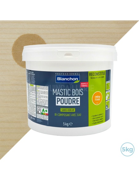 Mastic poudre chêne clair 5kg Blanchon