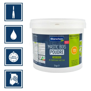 Mastic poudre chêne clair 5kg Blanchon 2