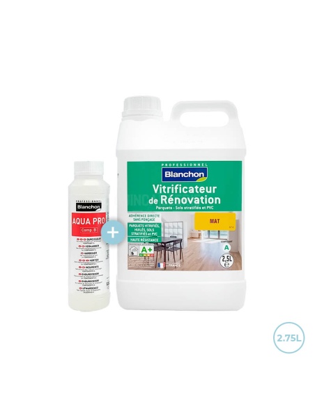 Rénovation parquets, planchers, escaliers, bois - Vitrificateur Blanchon mat 2,75L